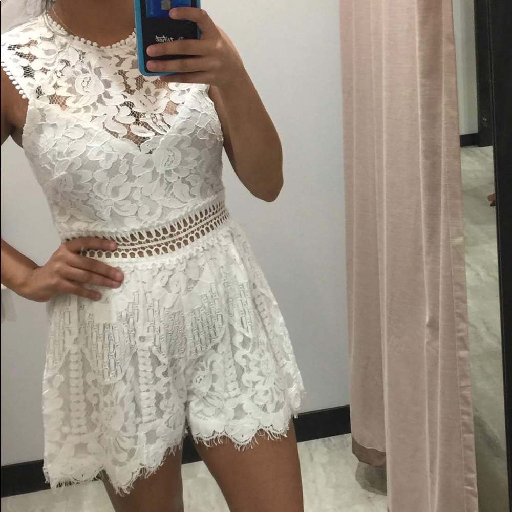 Cute and Classy White Lace Romper